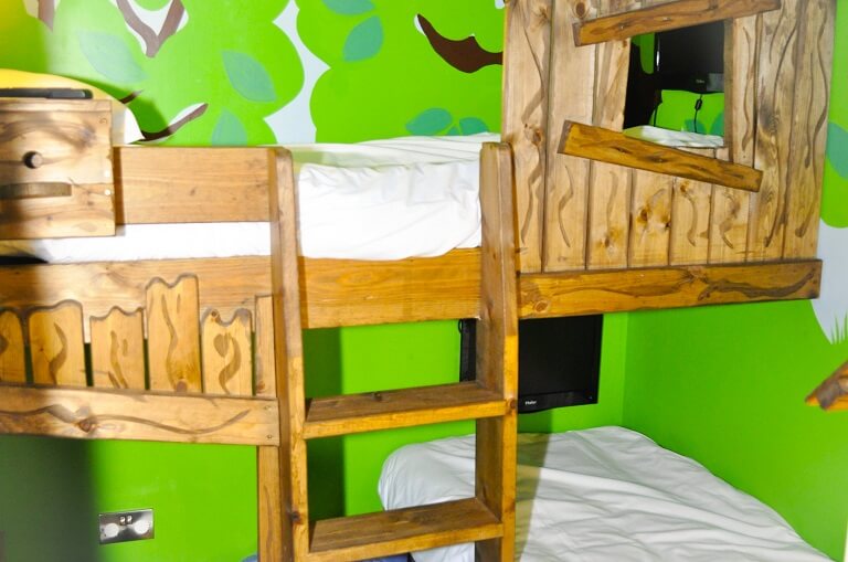 The bunk beds in the Family Suite