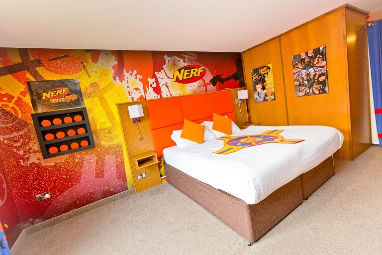 The main bedroom area in the NERF Suite