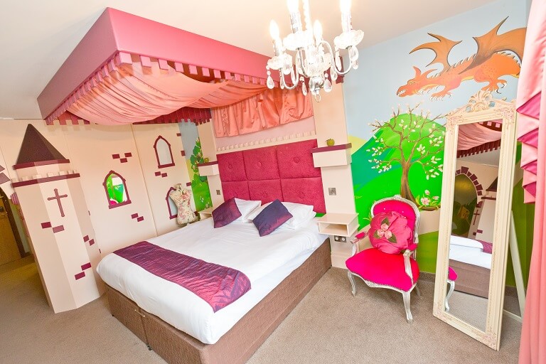 The main bedroom area in the Princess Suite