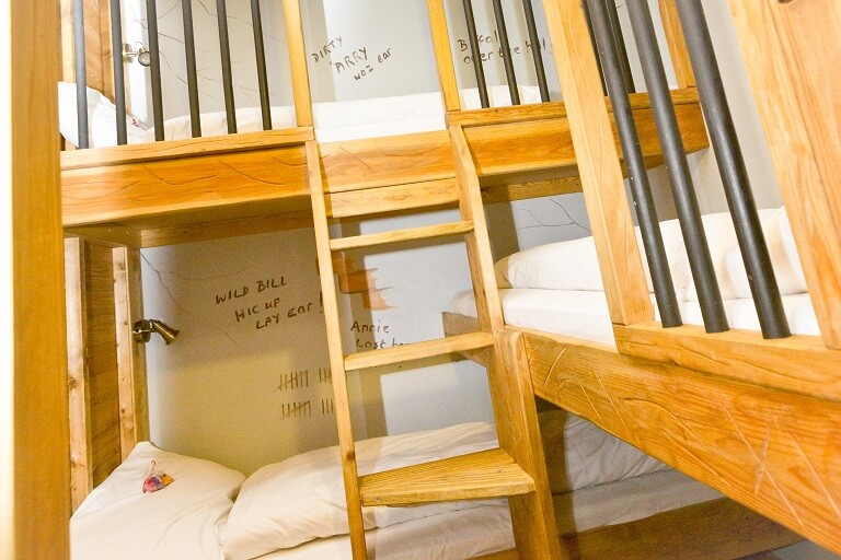 The bunk beds in the Western Suite
